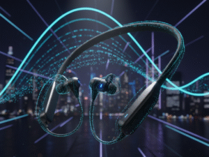 TP Troops Blue Wireless Neckband Earphones (10mm Drivers, 50H Playtime, Type-C Fast Charge)